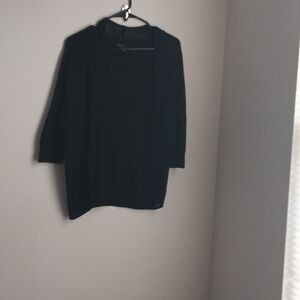 Thesis Cardigan Women M Black Knit Sweater Layering Versatile Church Office Y2K